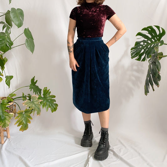 saia midi veludo (XS)