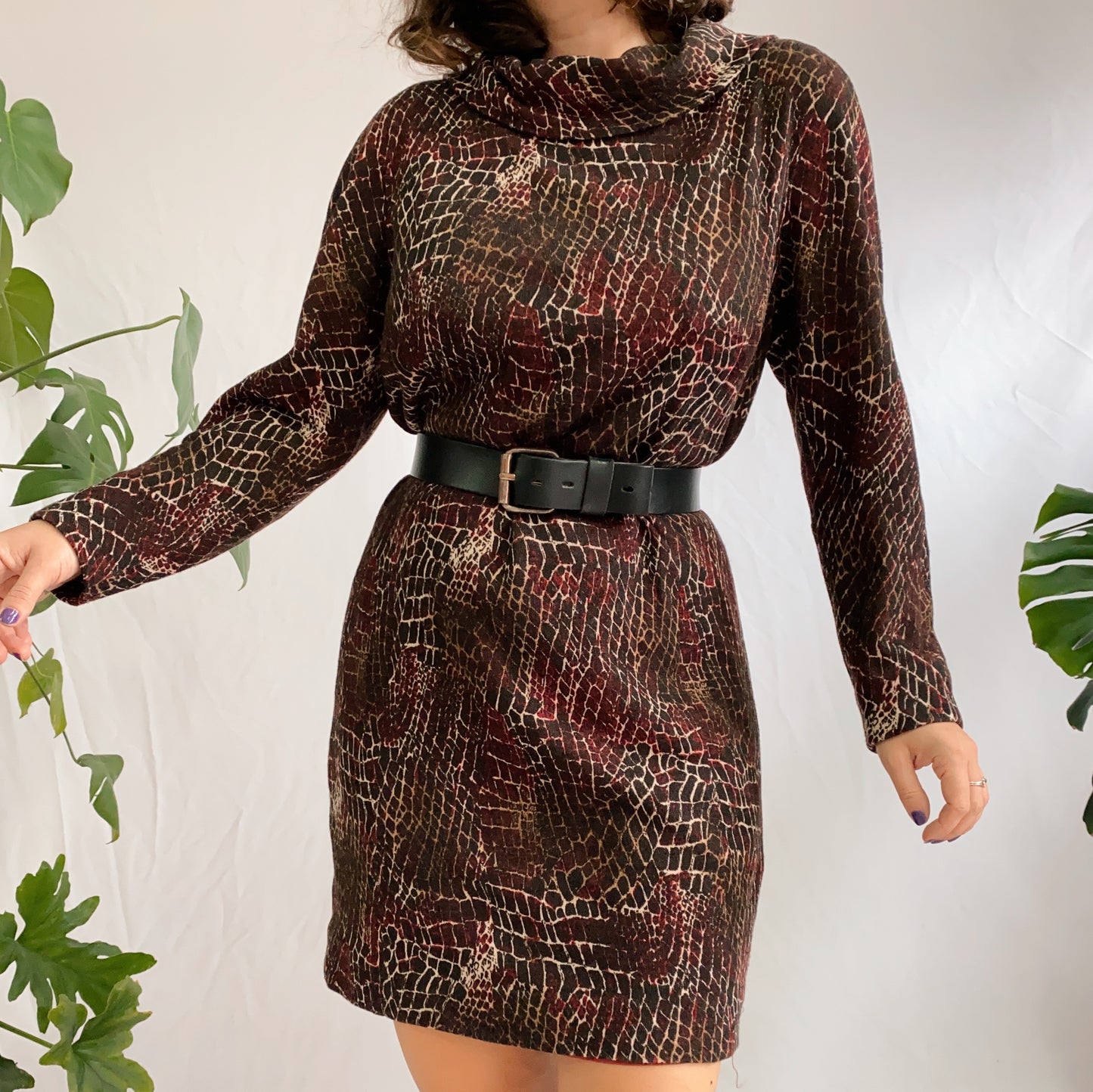 vestido vintage de inverno (L)