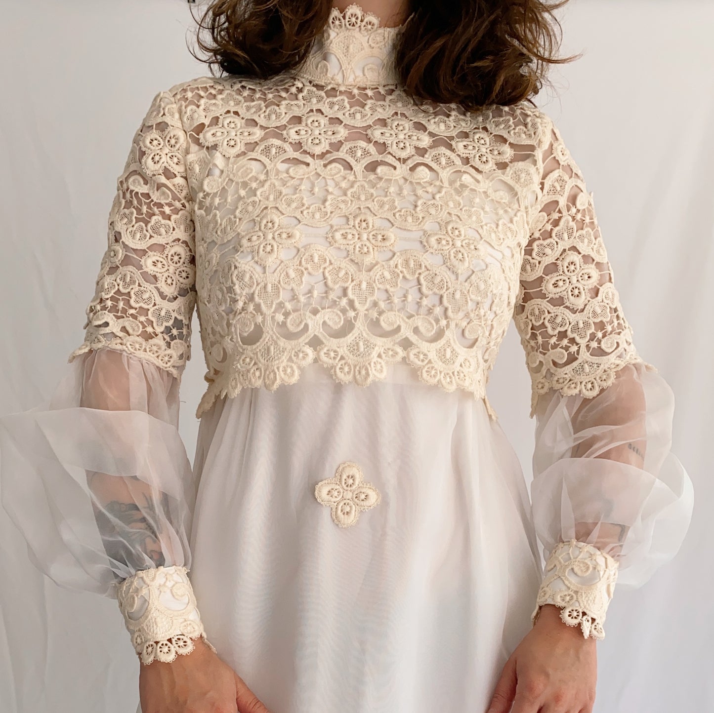 vintage wedding dress 70s (M)